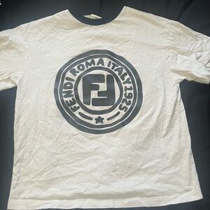 Fendi White Logo T-Shirt for kids